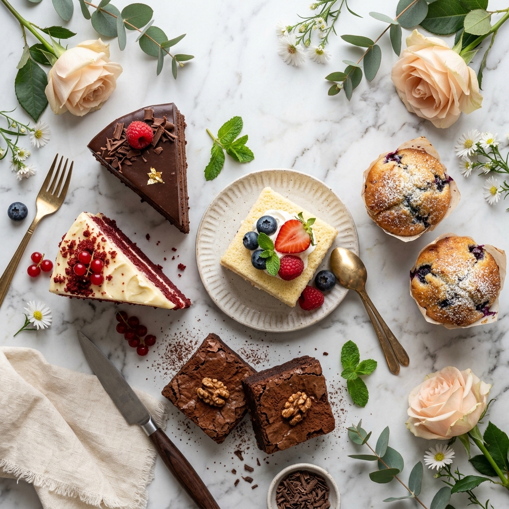 Assorted premium cakes and pastries